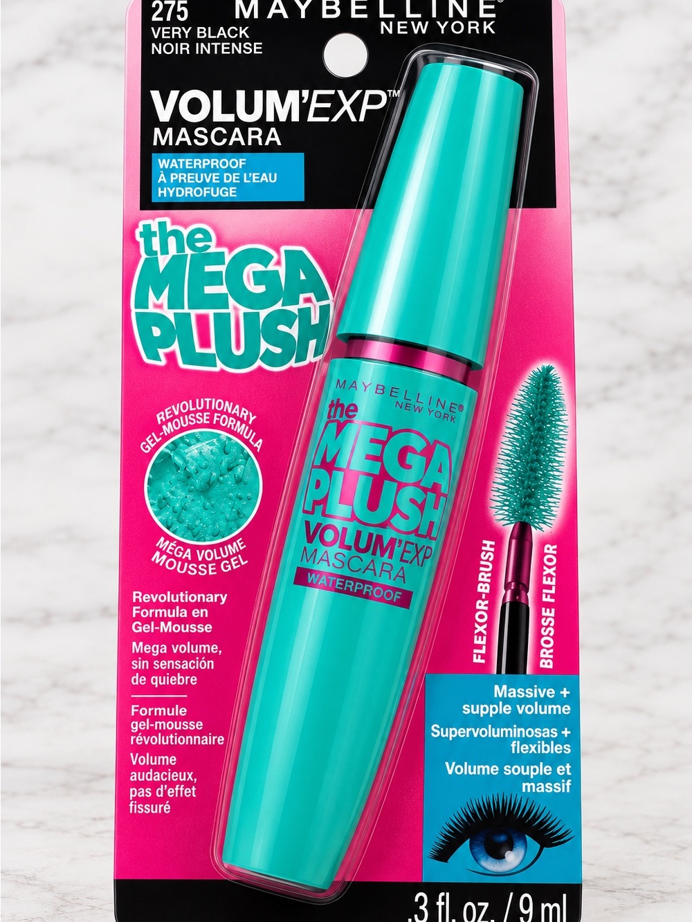 Maybelline Mega Plush Volum'EXP Mascara in Teal & Pink Packaging